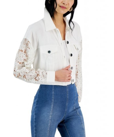 Women's Lace-Sleeve Jacket White $30.66 Jackets