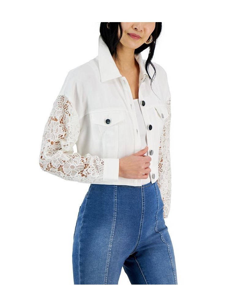 Women's Lace-Sleeve Jacket White $30.66 Jackets