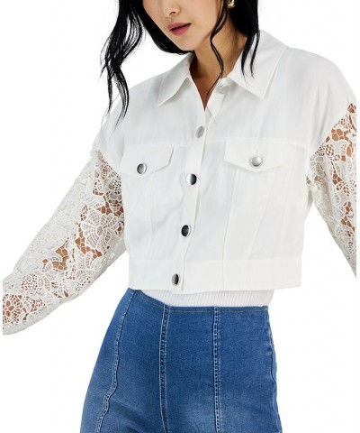 Women's Lace-Sleeve Jacket White $30.66 Jackets