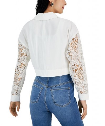 Women's Lace-Sleeve Jacket White $30.66 Jackets