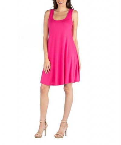 Women's Sleeveless A-Line Fit and Flare Skater Dress Pink $28.60 Dresses