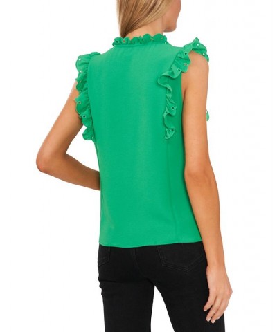 Women's Sleeveless Tie Neck Blouse Green $24.16 Tops