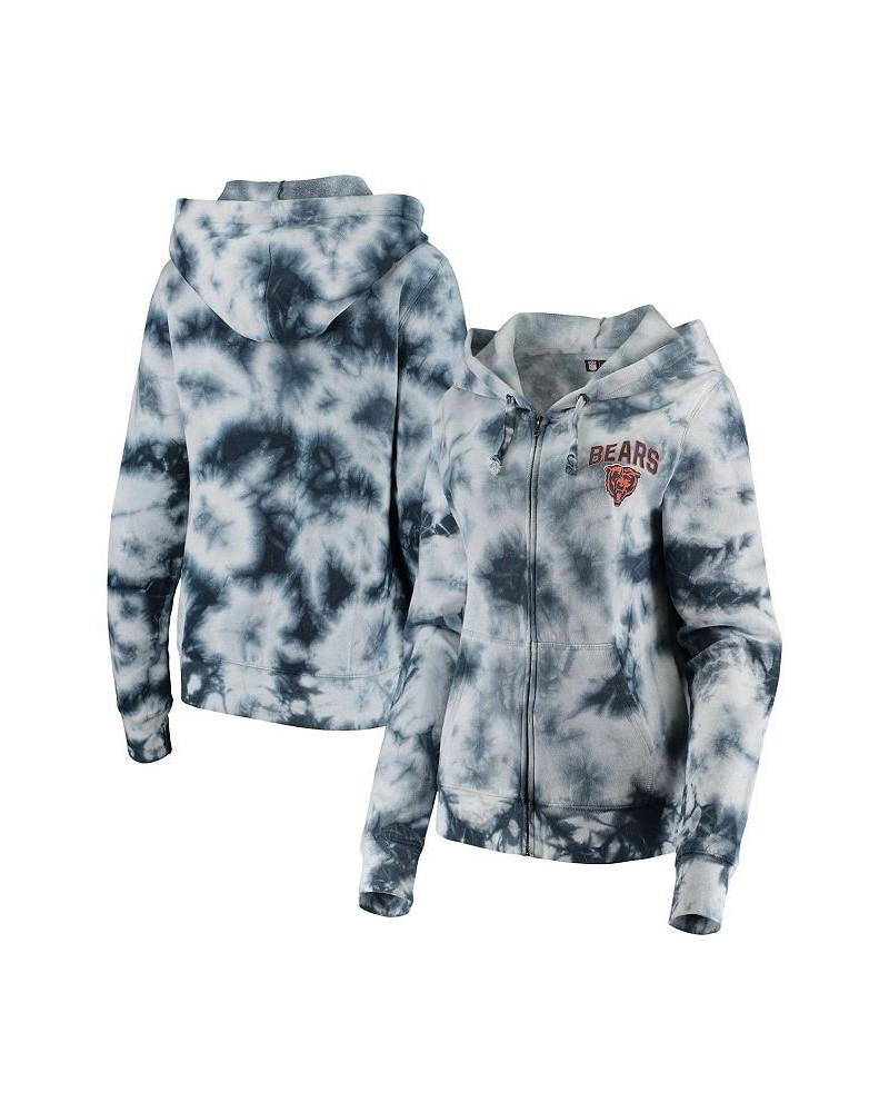 Women's Navy Chicago Bears Tie Dye Fleece Full-Zip Hoodie Navy $42.39 Sweatshirts