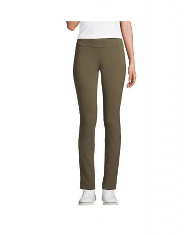 Women's Petite Starfish Mid Rise Slim Leg Elastic Waist Pull On Pants Forest moss $28.68 Pants