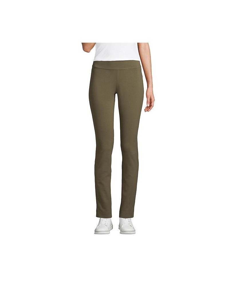 Women's Petite Starfish Mid Rise Slim Leg Elastic Waist Pull On Pants Forest moss $28.68 Pants