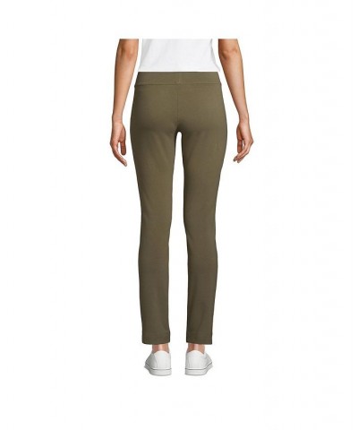 Women's Petite Starfish Mid Rise Slim Leg Elastic Waist Pull On Pants Forest moss $28.68 Pants