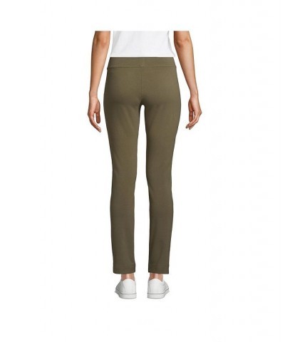 Women's Petite Starfish Mid Rise Slim Leg Elastic Waist Pull On Pants Forest moss $28.68 Pants