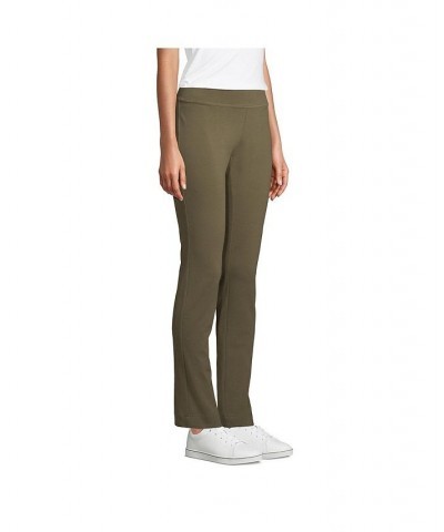 Women's Petite Starfish Mid Rise Slim Leg Elastic Waist Pull On Pants Forest moss $28.68 Pants