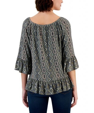 Petite Sunshine Floral On/Off the Shoulder Top Green $17.85 Tops