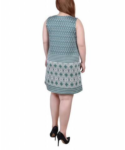 Plus Size Sleeveless Dress with 3 Rings Green Birdeye $13.55 Dresses