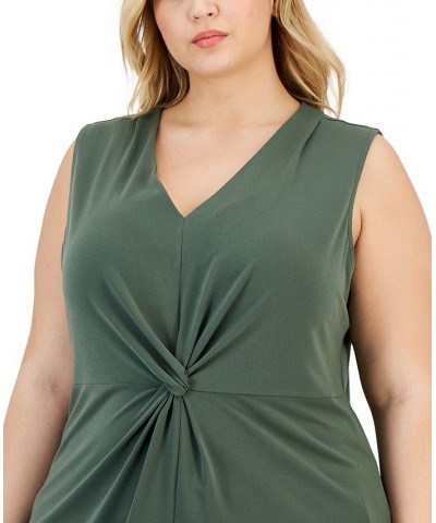 Plus Size Twisted Tank Top Green $14.94 Tops