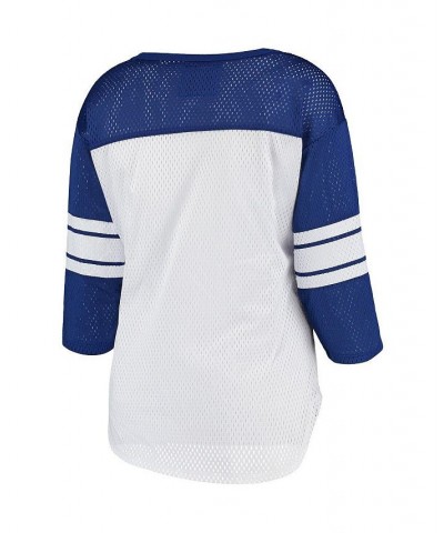 Women's White Royal Indianapolis Colts First Team Three-Quarter Sleeve Mesh T-shirt White, Royal $22.00 Tops