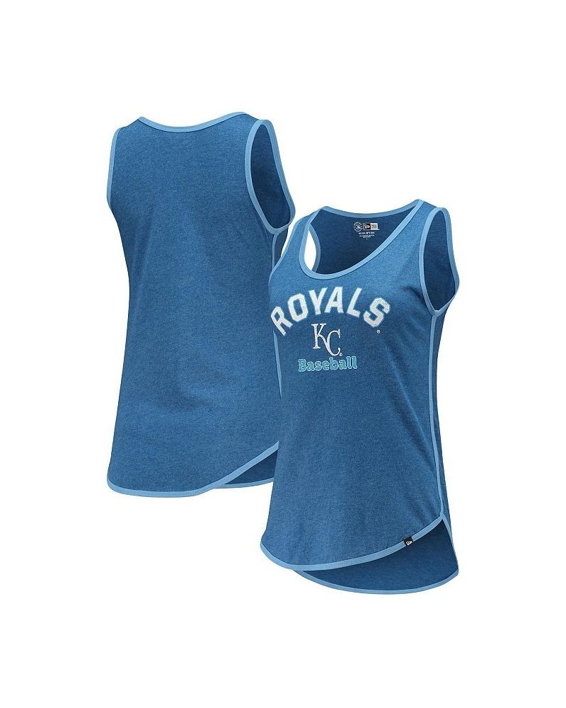 Women's Heathered Royal Kansas City Royals Contrast Binding Scoop Neck Tank Top Royal $22.54 Tops