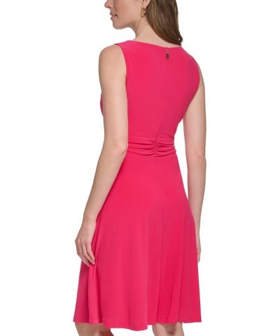 Women's Surplice-Neck Sleeveless Jersey Dress Magenta $52.32 Dresses