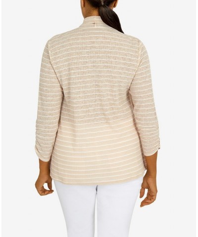 Women's Rib Stripe Two For One Top Latte $39.75 Tops