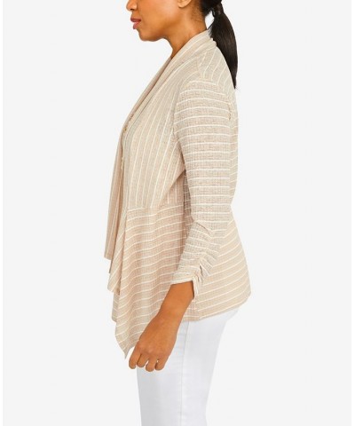 Women's Rib Stripe Two For One Top Latte $39.75 Tops