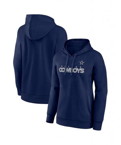 Women's Branded Navy Dallas Cowboys Checklist Crossover V-Neck Pullover Hoodie Navy $38.40 Sweatshirts