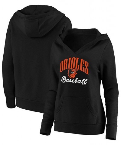 Plus Size Black Baltimore Orioles Victory Script Crossover Neck Pullover Hoodie Black $38.40 Sweatshirts