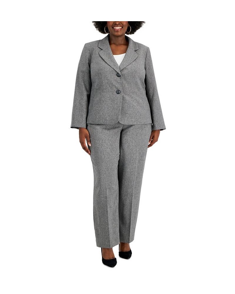 Plus Size Two-Button Pantsuit Gray $51.00 Pants