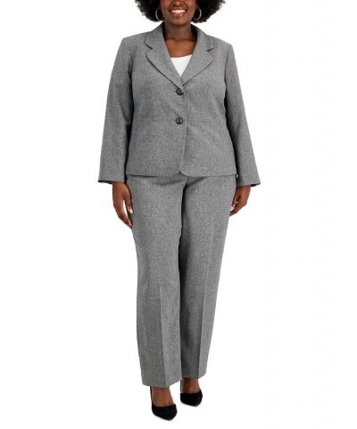 Plus Size Two-Button Pantsuit Gray $51.00 Pants