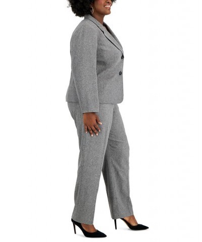 Plus Size Two-Button Pantsuit Gray $51.00 Pants