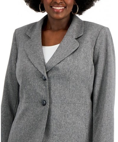 Plus Size Two-Button Pantsuit Gray $51.00 Pants