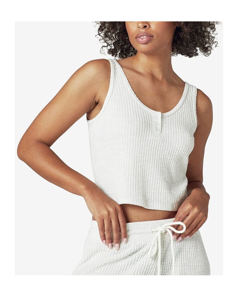 Women's Waffle-Knit Tank Top White $12.50 Tops