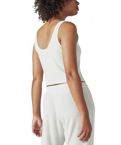 Women's Waffle-Knit Tank Top White $12.50 Tops