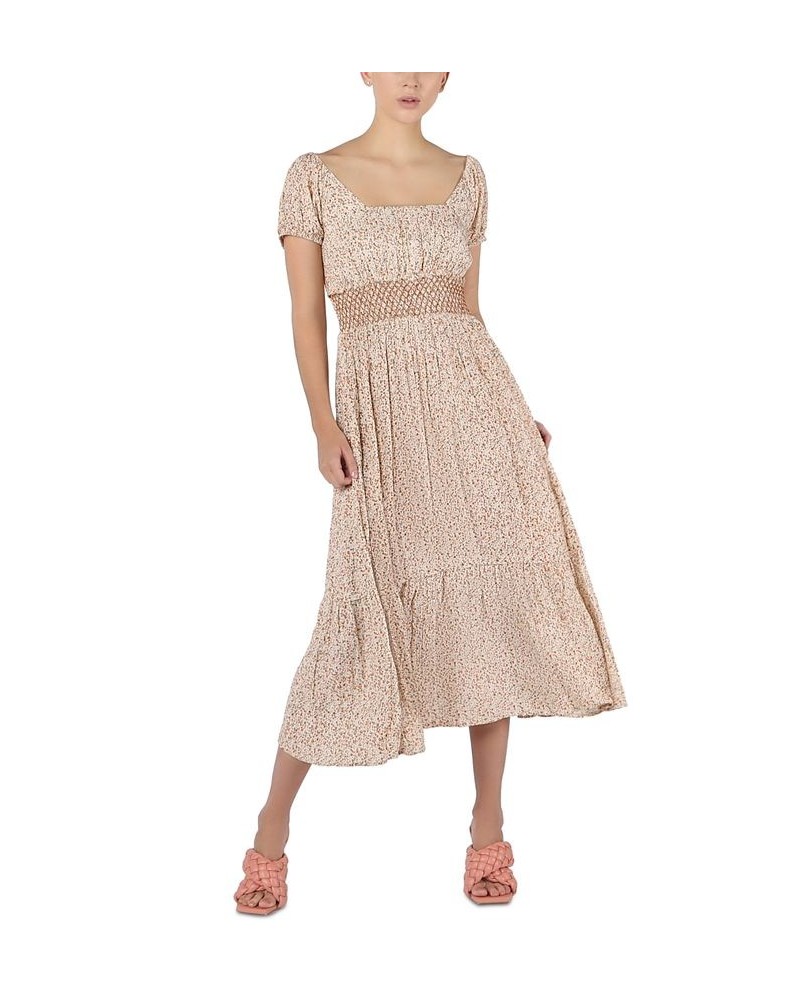 Women's Smocked Ruffled-Hem Dress Valley Of Flowers $42.66 Dresses