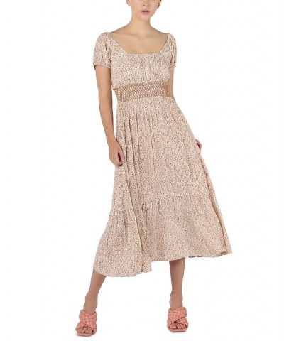 Women's Smocked Ruffled-Hem Dress Valley Of Flowers $42.66 Dresses