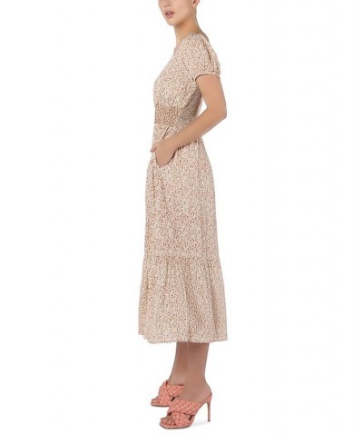 Women's Smocked Ruffled-Hem Dress Valley Of Flowers $42.66 Dresses