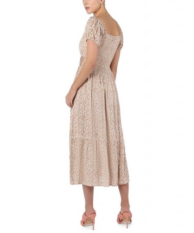 Women's Smocked Ruffled-Hem Dress Valley Of Flowers $42.66 Dresses