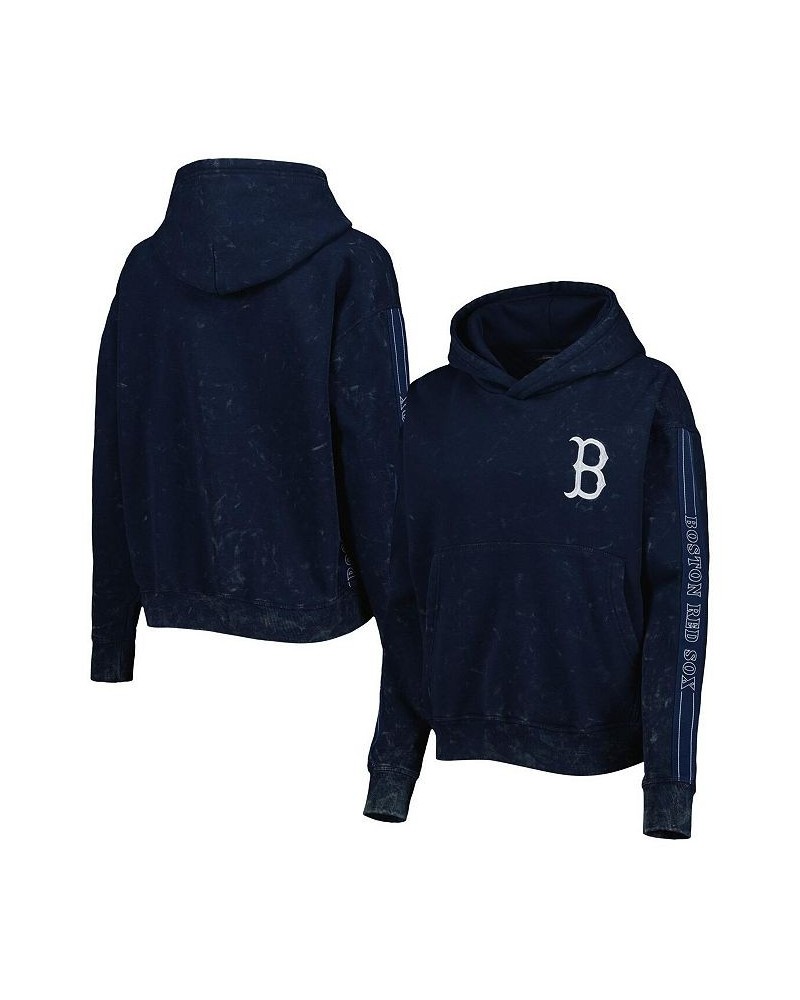 Women's Navy Boston Red Sox Marble Pullover Hoodie Navy $52.80 Sweatshirts