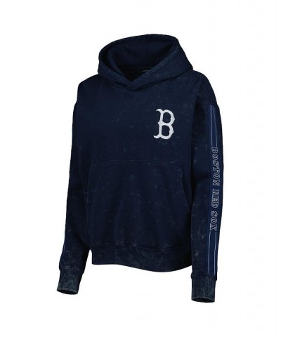 Women's Navy Boston Red Sox Marble Pullover Hoodie Navy $52.80 Sweatshirts