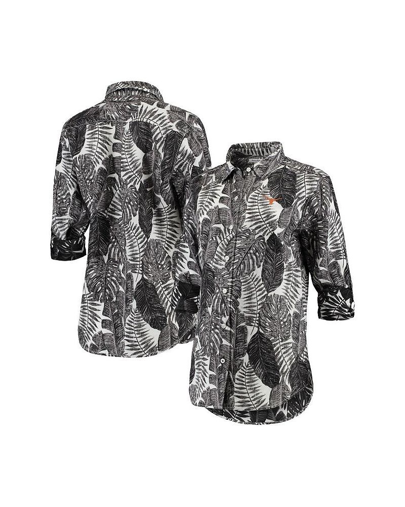 Women's Black Texas Longhorns Sport Frondly Fan Long Sleeve Button-Up Shirt Black $59.45 Tops