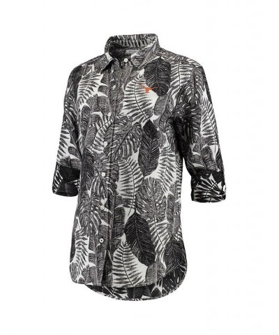 Women's Black Texas Longhorns Sport Frondly Fan Long Sleeve Button-Up Shirt Black $59.45 Tops