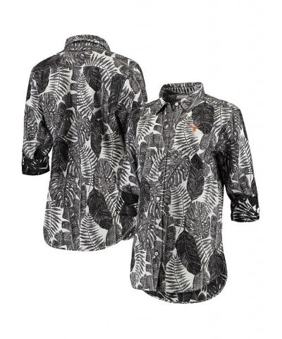 Women's Black Texas Longhorns Sport Frondly Fan Long Sleeve Button-Up Shirt Black $59.45 Tops