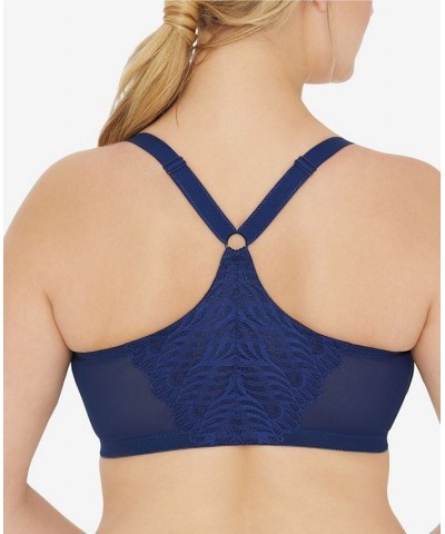 Women's Plus Size Wonder Wire Front Close T-Back Bra Blue $27.56 Bras