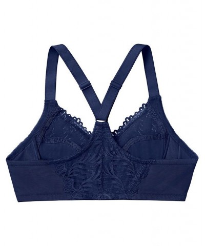 Women's Plus Size Wonder Wire Front Close T-Back Bra Blue $27.56 Bras