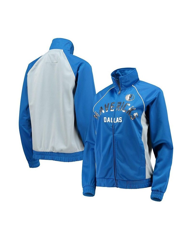 Women's Blue Gray Dallas Mavericks Backfield Raglan Full-Zip Track Jacket Blue, Gray $38.68 Jackets