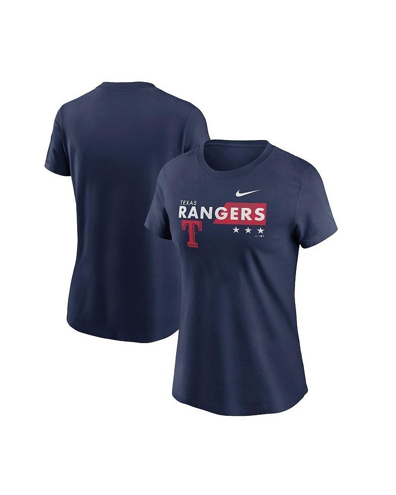 Women's Navy Texas Rangers Americana T-shirt Blue $24.74 Tops