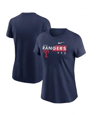 Women's Navy Texas Rangers Americana T-shirt Blue $24.74 Tops