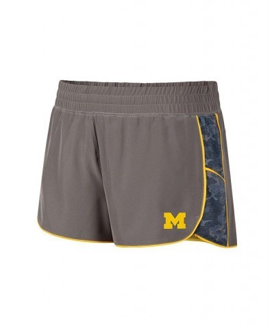 Women's Gray Navy Michigan Wolverines Pamela Lined Shorts Gray, Navy $25.51 Shorts