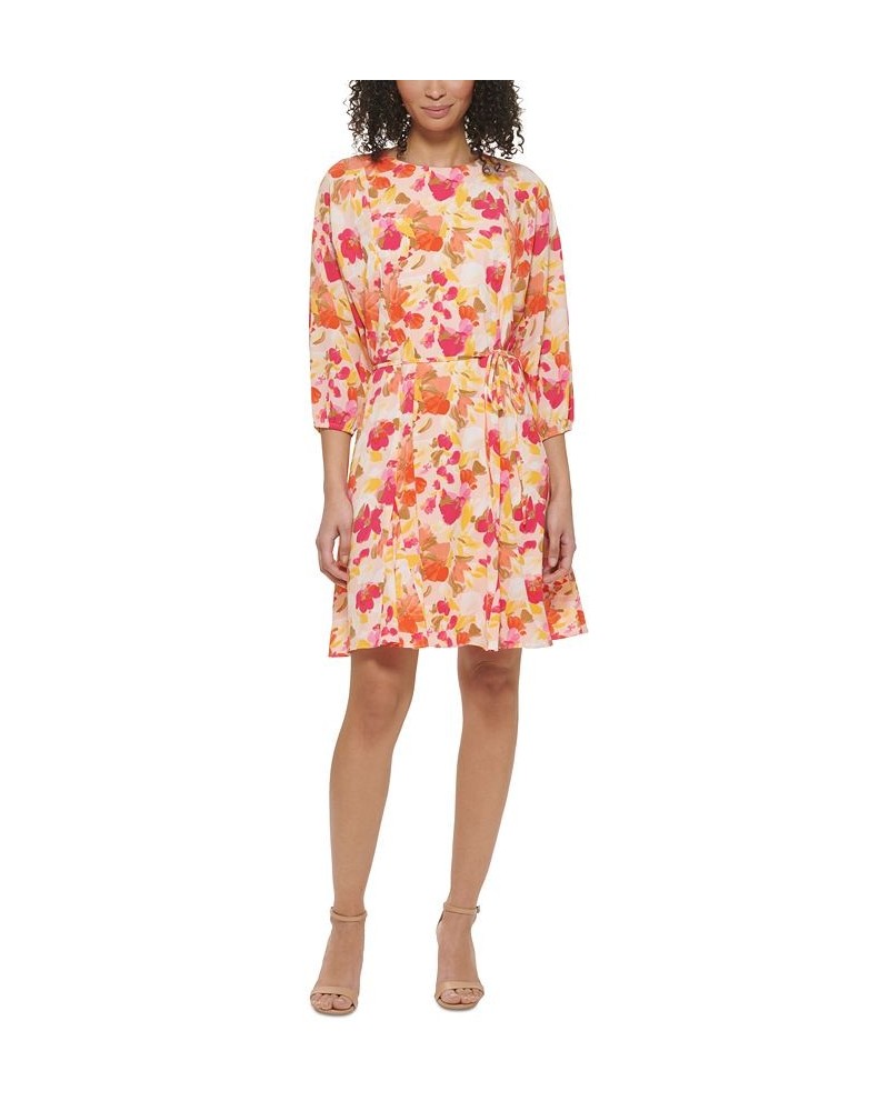 Women's Floral-Print Dolman-Sleeve Dress Multi $44.48 Dresses