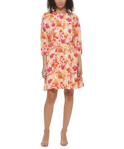 Women's Floral-Print Dolman-Sleeve Dress Multi $44.48 Dresses