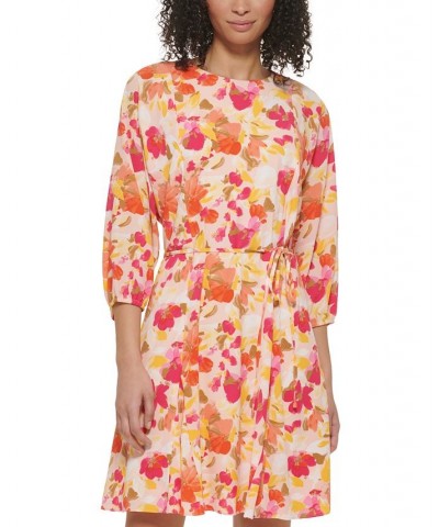 Women's Floral-Print Dolman-Sleeve Dress Multi $44.48 Dresses