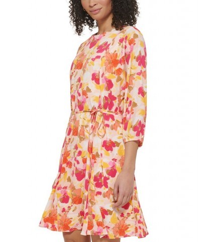 Women's Floral-Print Dolman-Sleeve Dress Multi $44.48 Dresses