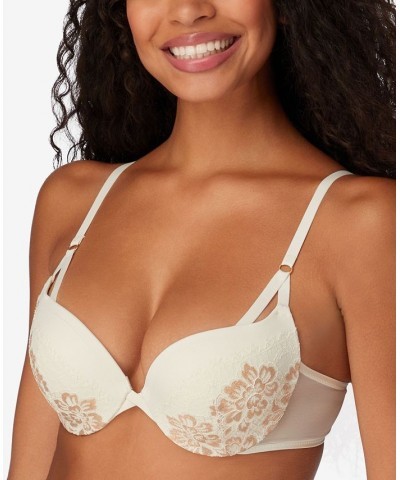 Love the Lift Push Up & In Lace Plunge Underwire Bra DM9900 White With Rosegold $16.42 Bras