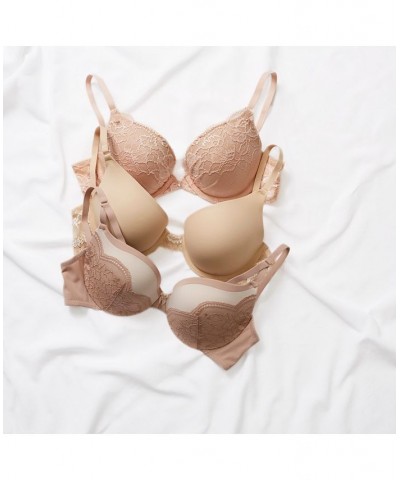 Love the Lift Push Up & In Lace Plunge Underwire Bra DM9900 White With Rosegold $16.42 Bras