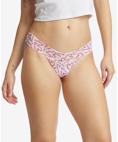 Low-Rise Printed Lace Thong Candy Cane $13.25 Panty